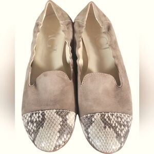 AGL Attilio Giusti Leombruni Snake Embossed Print Made in Italy Flats Sz 38